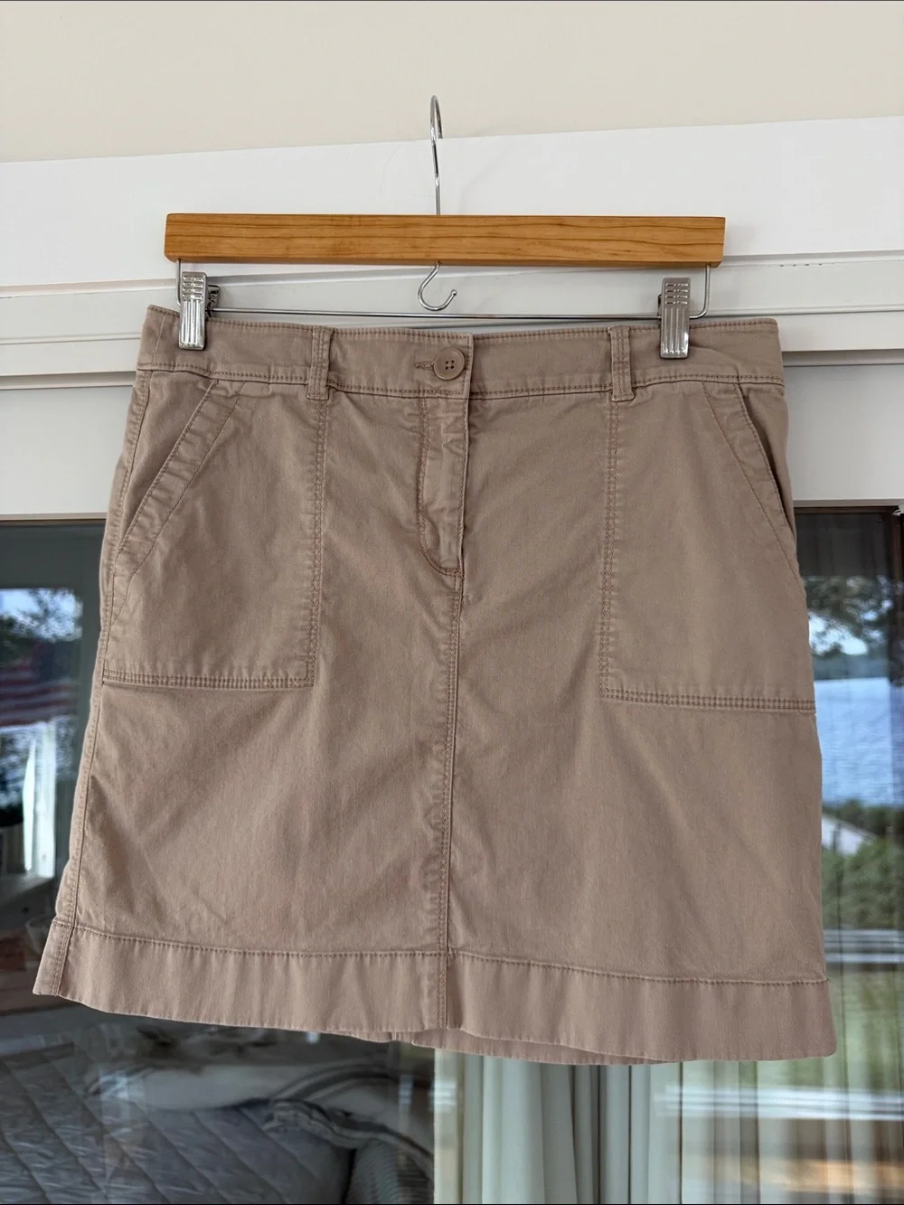 LOFT Beige Mini Utility Skirt